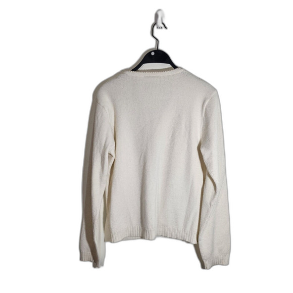 Vintqge Liz Claiborne Lizwear Wool Long Sleeve V-Neck CardiganCream - Picture 7 of 7